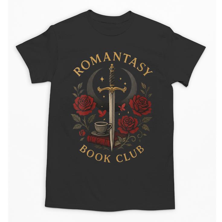 Romantasy Book Club Coffee Sword Roses Unisex T-Shirt