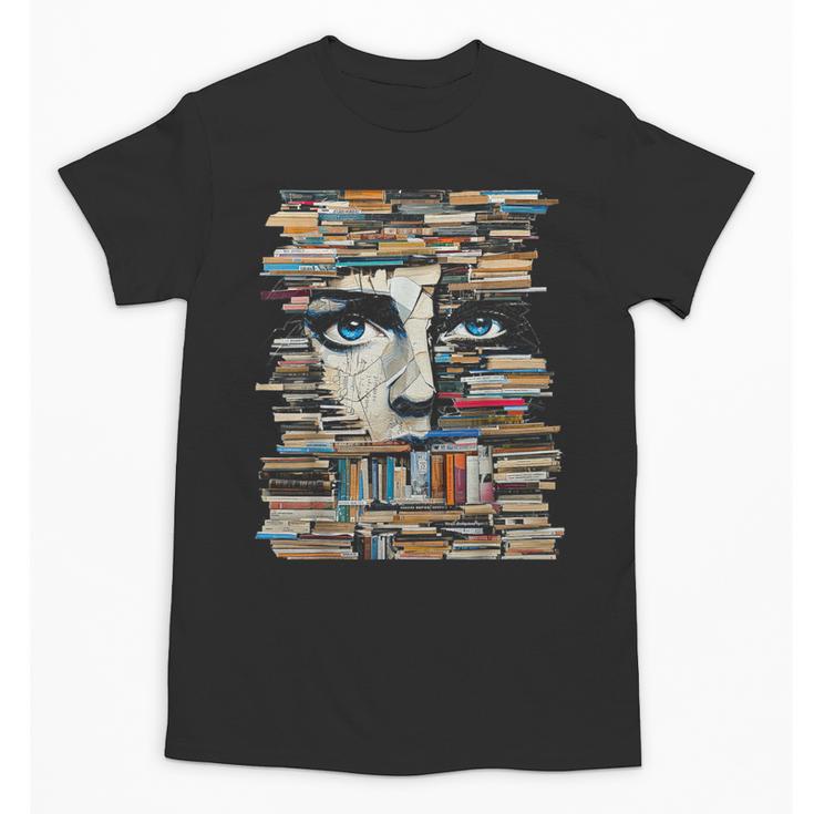 RtY Book Man Graphic Eyes Colorful Art Small Unisex T-Shirt