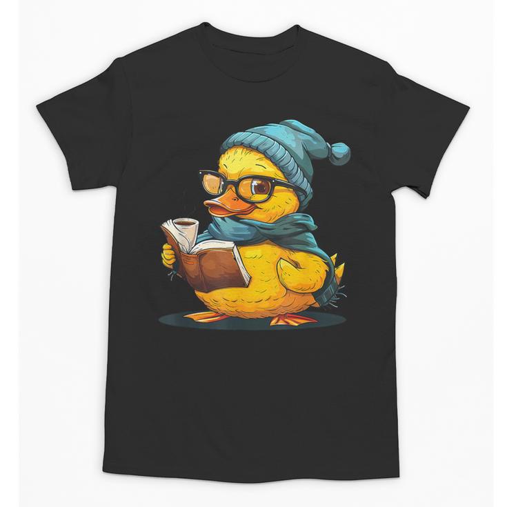 Rubber Duck Reading Book Rubber Duckie Reader Coffee Lover Unisex T-Shirt