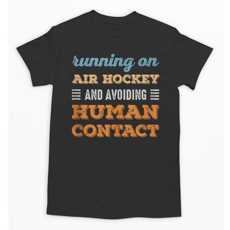 Running On Air Hockey Social Introvert Humor Vintage Unisex T-Shirt