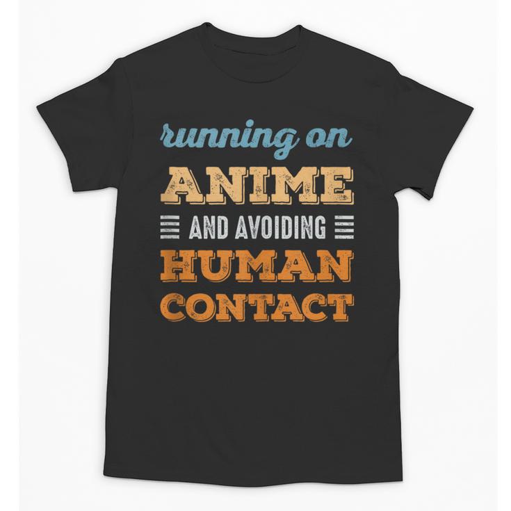 Running On Anime Social Introvert Humor Vintage Unisex T-Shirt
