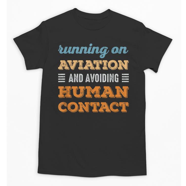 Running On Aviation Social Introvert Humor Vintage Unisex T-Shirt