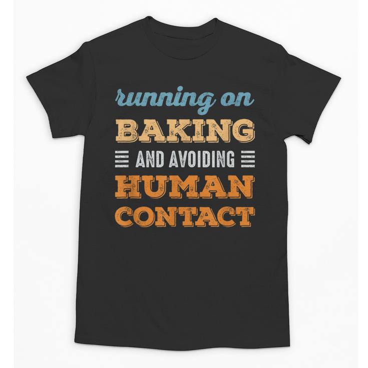 Running On Baking Social Introvert Humor Vintage Unisex T-Shirt