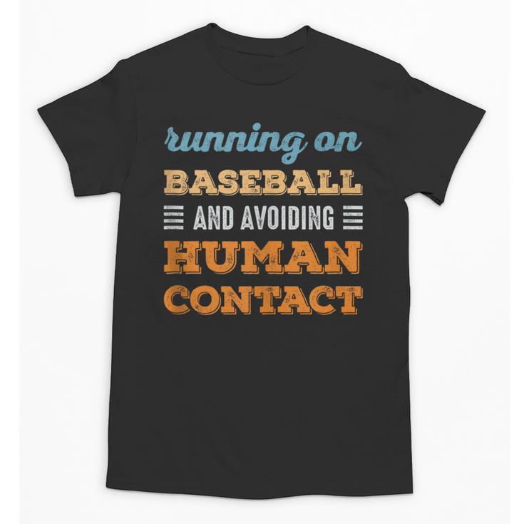 Running On Baseball Social Introvert Humor Vintage Unisex T-Shirt