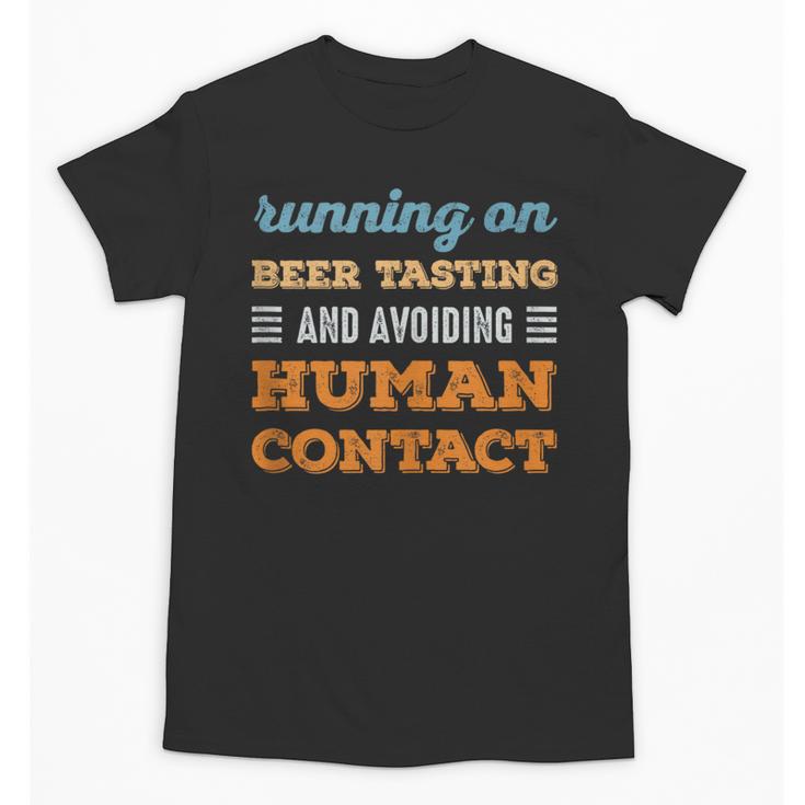Running On Beer Tasting Social Introvert Humor Vintage Unisex T-Shirt