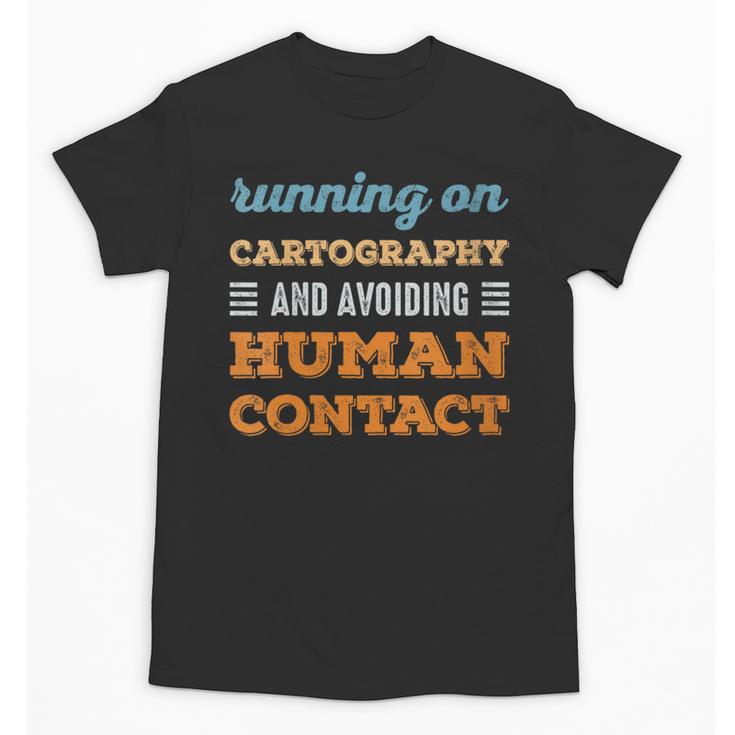 Running On Cartography Social Introvert Humor Vintage Unisex T-Shirt