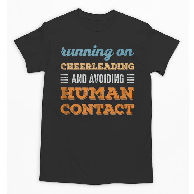 Running On Cheerleading Social Introvert Humor Vintage Unisex T-Shirt