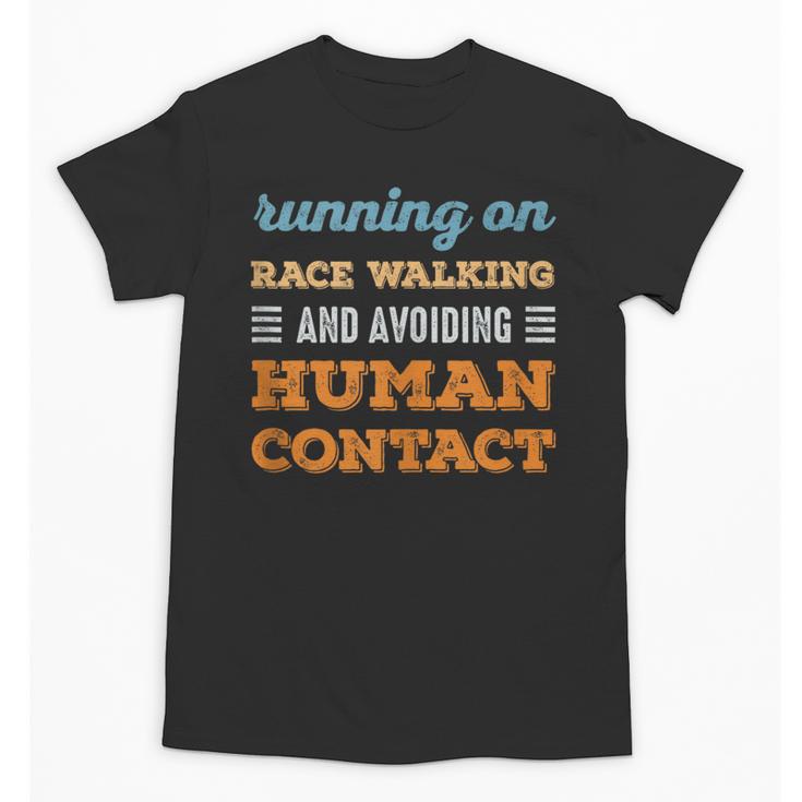 Running On Race Walking Social Introvert Humor Vintage Unisex T-Shirt