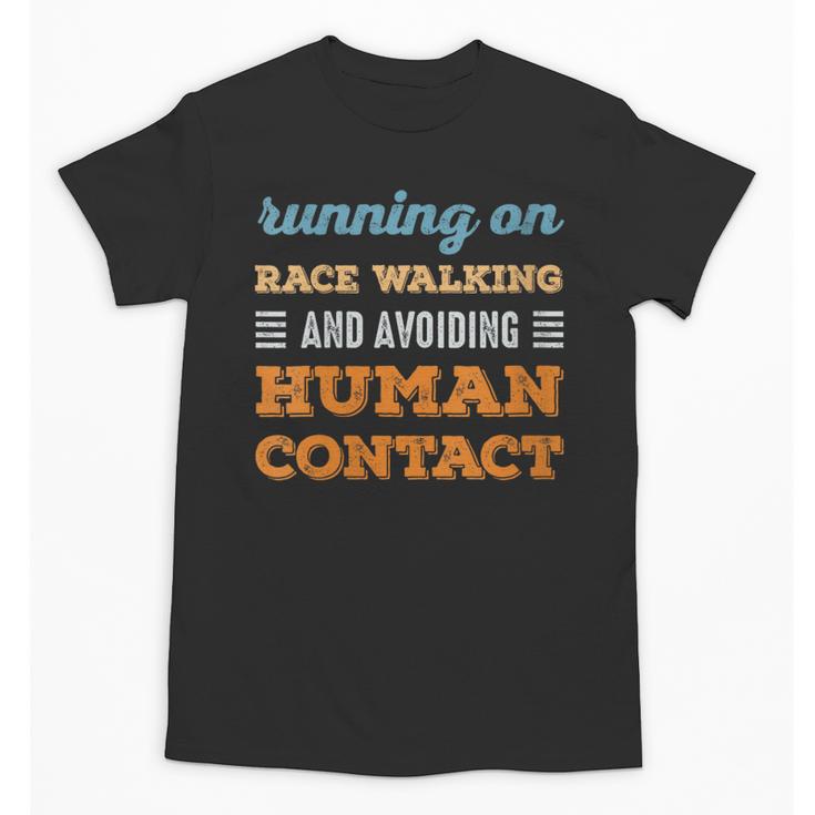 Running On Race Walking Social Introvert Humor Vintage Unisex T-Shirt
