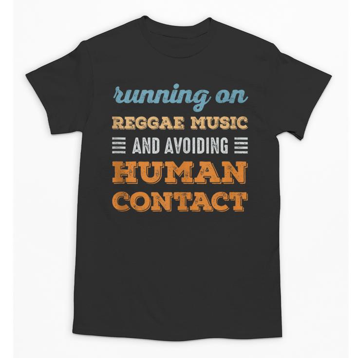 Running On Reggae Music Social Introvert Humor Vintage Unisex T-Shirt