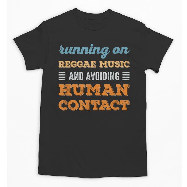 Running On Reggae Music Social Introvert Humor Vintage Unisex T-Shirt