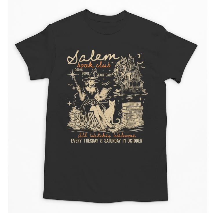 Salem Book Club Witches Witchy Witch Spooky Season Halloween Unisex T-Shirt