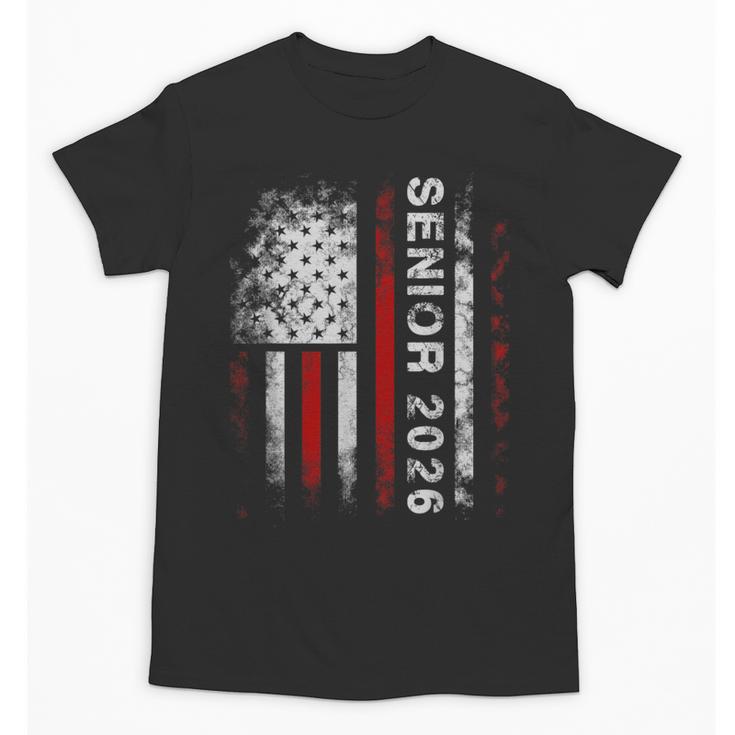 Senior 2026 American Flag Shirt USA Graduation Class Of 2026 Unisex T-Shirt