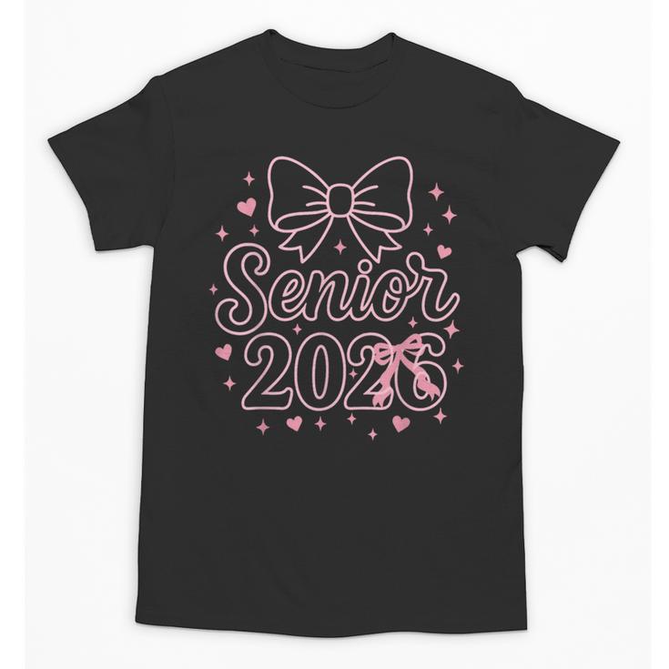 Senior 2026 Class Of 2026 Coquette Pink Bow Graduation Unisex T-Shirt