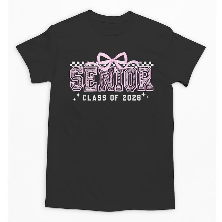 Senior 2026 Coquette Bow Class Of 2026 Graduation Graduate Unisex T-Shirt
