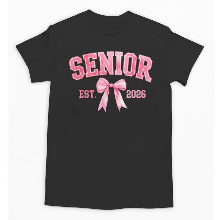 Senior 2026 Coquette Pink Bow Class Of 2026 Graduation Girls Unisex T-Shirt