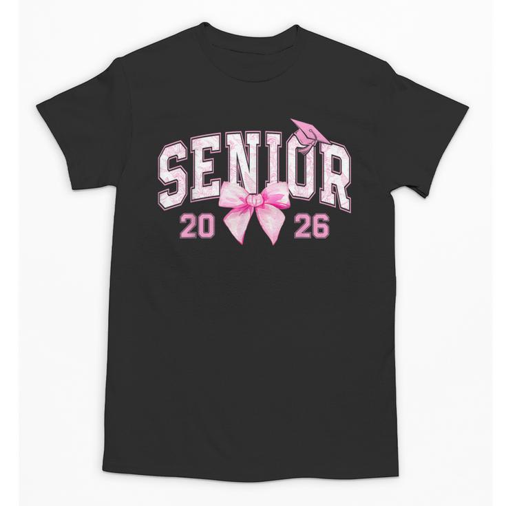 Senior 2026 Coquette Pink Bow Girls Class Of 2026 Graduation Unisex T-Shirt