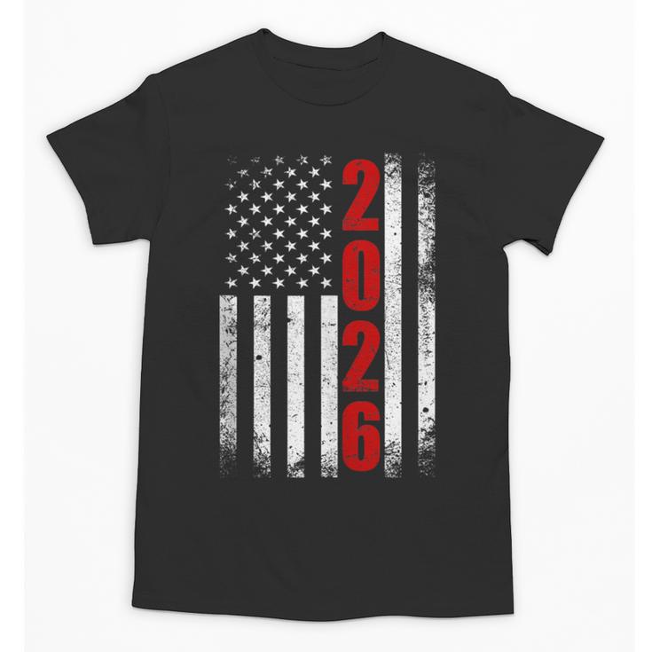 Senior Class Of 2026 Patriotic American USA Flag Graduation Unisex T-Shirt