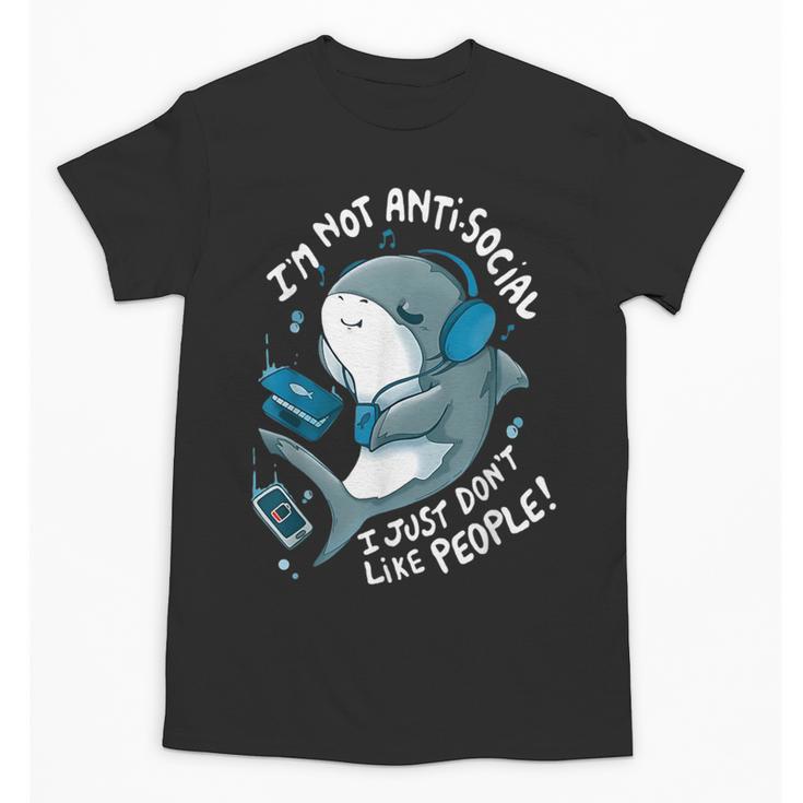 Shark Don’t Like People Antisocial Introvert Unisex T-Shirt