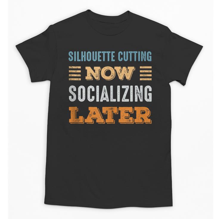 Silhouette Cutting Now Minimal Socializing Introvert Unisex T-Shirt