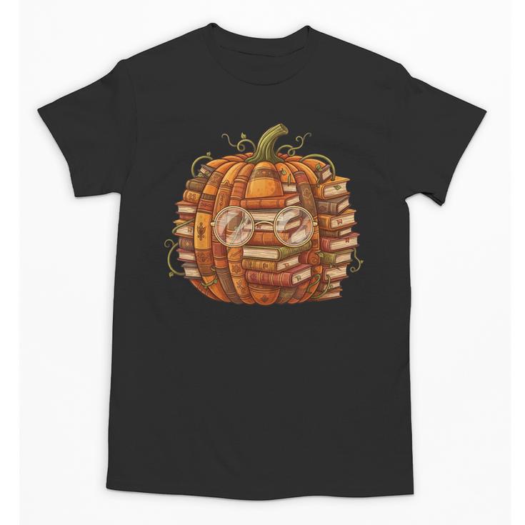 Smart Book Pumpkin Retro Fall Teacher Reading Halloween Unisex T-Shirt