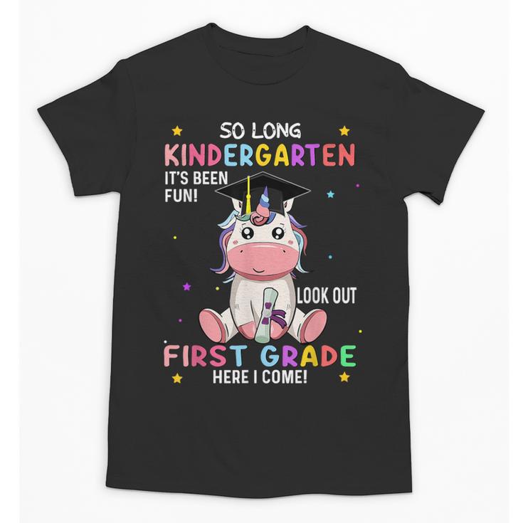 So Long Kindergarten Graduation Class 2025 Unicorn Girls Unisex T-Shirt