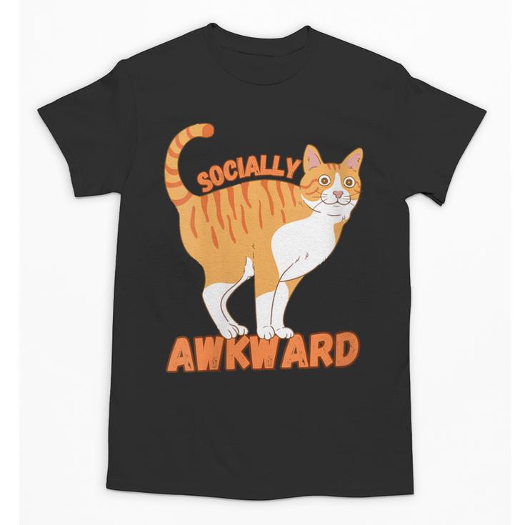 SOCIALLY AWKWARD FUNNY CAT ANTISOCIAL INTROVERT WEIRD Unisex T-Shirt