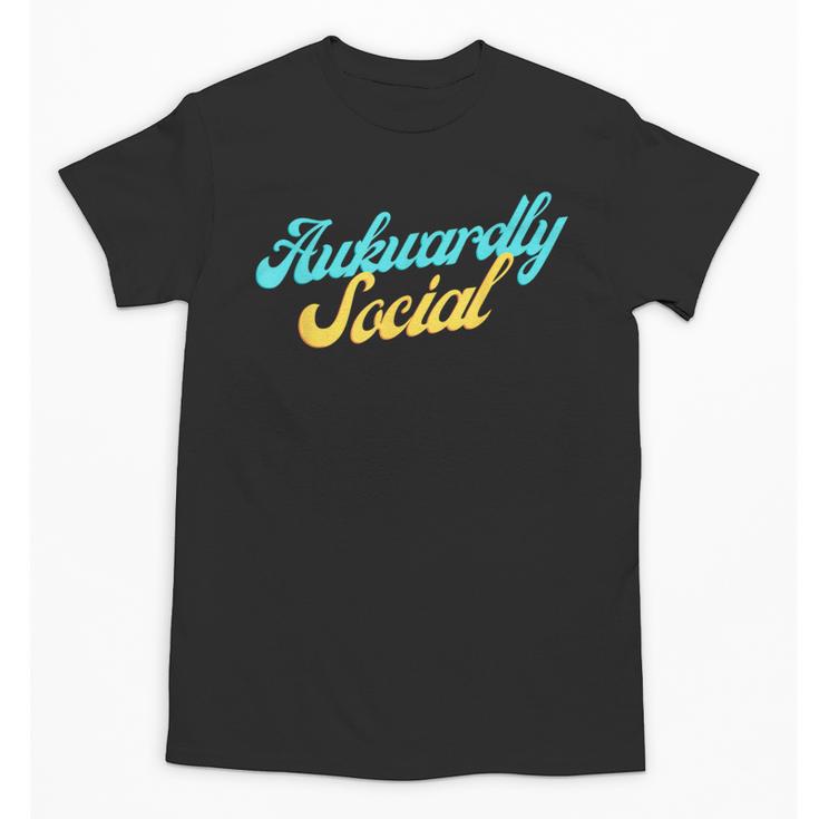 Socially Awkward Introvert Retro Anxious Awkwardly Social Unisex T-Shirt