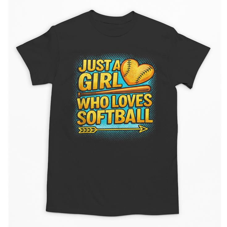Softball Just A Girl Comic Book Style Graphic For Teens Unisex T-Shirt