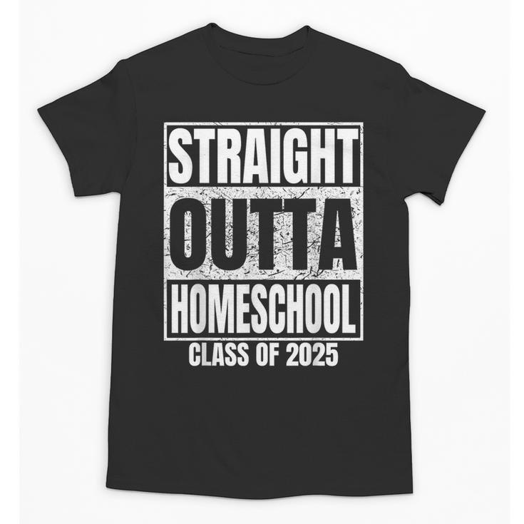 Straight Outta Homeschool Class 2025 Boys Kids Graduation Unisex T-Shirt