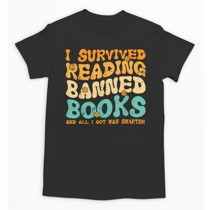 I Survived Reading Banned Books Read Librarian Men Women Unisex T-Shirt