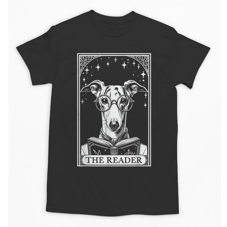 Tarot Card Vintage Whippet Dog Book Lover The Reader Unisex T-Shirt