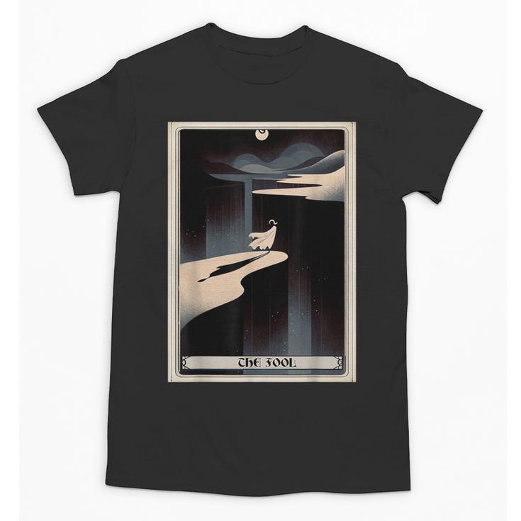 Tarot Cards Guide Book Esoteric Mysticism Clothing The Fool Tarot Card -Adults & Kids Small Short Sleeve Crew Neck Classic Fit Unisex T-Shirt