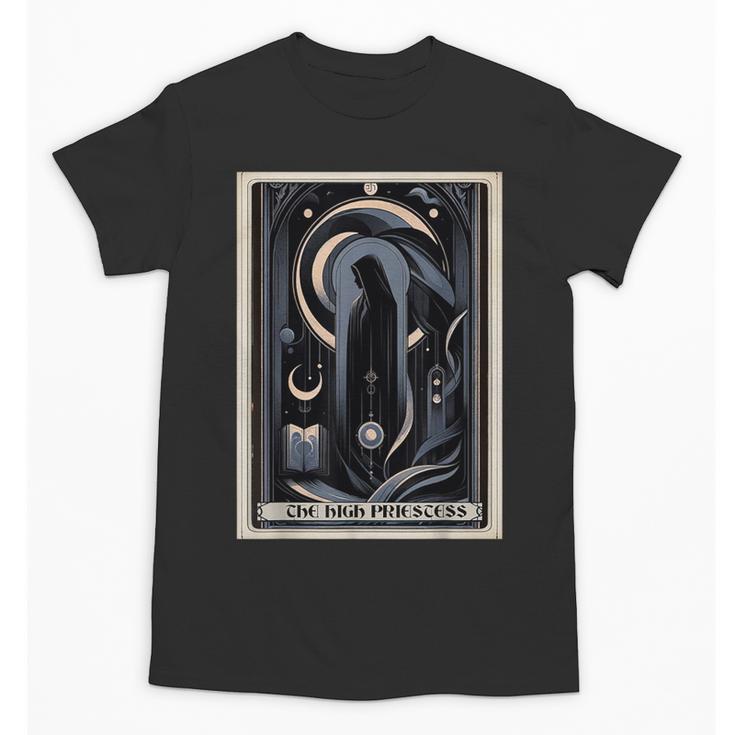 Tarot Cards Guide Book Esoteric Mysticism Clothing The High Priestess  -Adults Small Classic Fit Short Sleeve Unisex T-Shirt