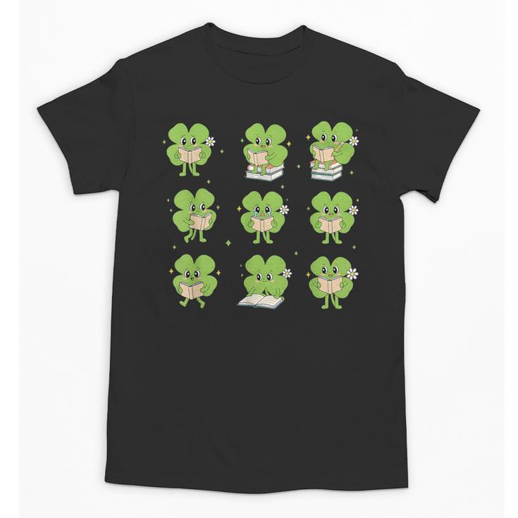 Teacher Reading Shamrock St Patrick’s Day Book Lover Kids Unisex T-Shirt