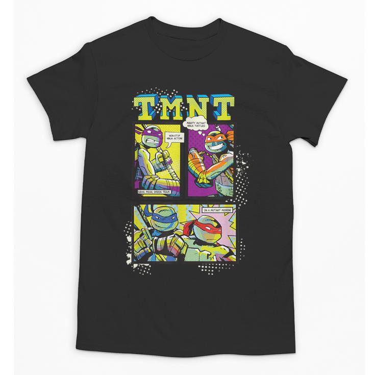 Teenage Mutant Ninja Turtles Retro Neon Comic Book Panels Unisex T-Shirt