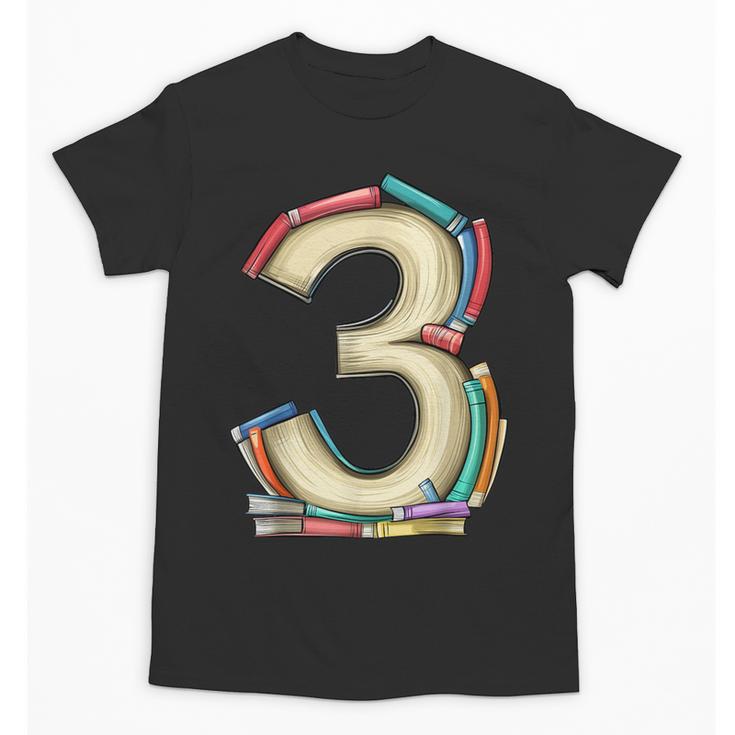 Toddler 3rd Birthday Books Themed 3 Year Old Boys Kids Girls Unisex T-Shirt