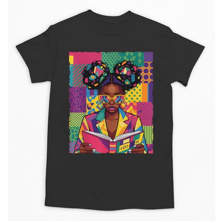 History Month Educated Black Women Girls Reading Book Unisex T-Shirt