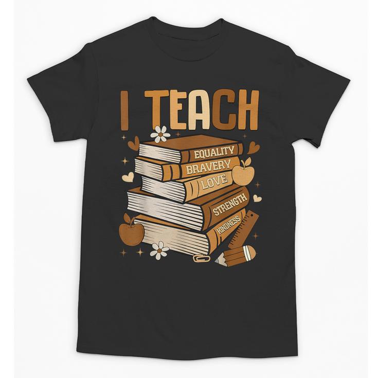 History Month I Teach Melanin Book Black Teacher Unisex T-Shirt