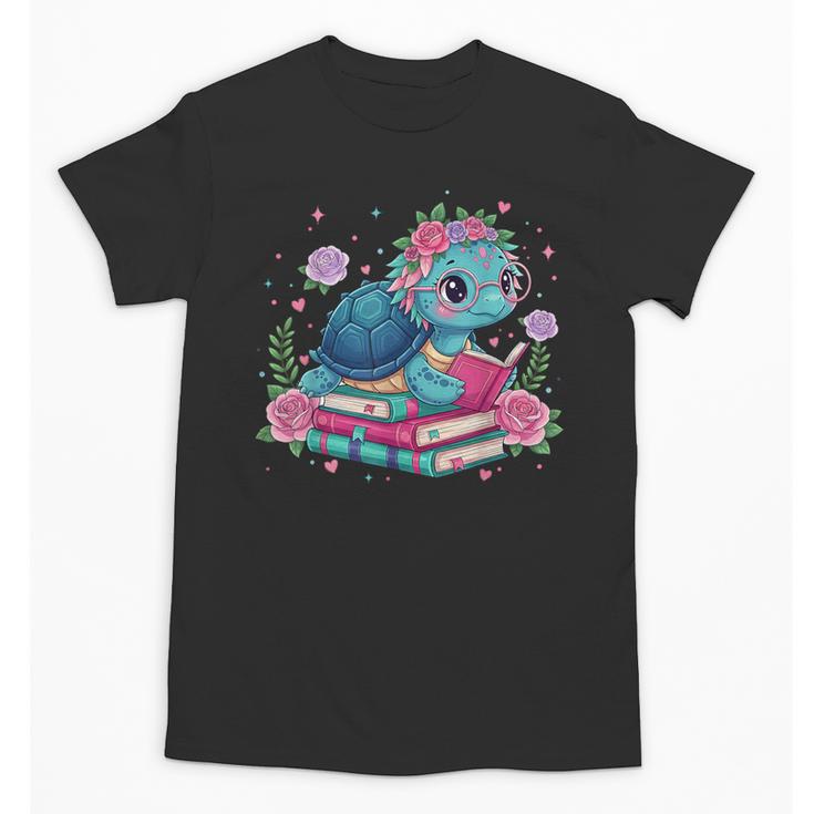 Turtle Bookworm Reading Book Bookworm Book Nerd Cute Graphic Unisex T-Shirt