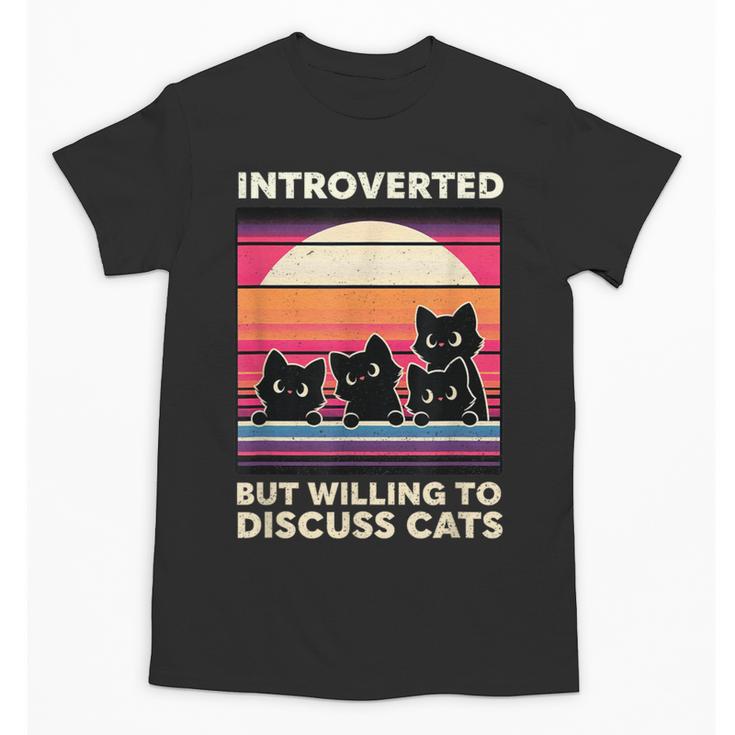 Unique Art For Introverted Cat Fans -Adults Cat Humorous Introvert Small Unisex T-Shirt