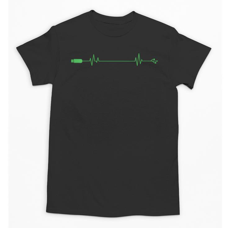 USB Stick Heartbeat Line Memory Module Unisex T-Shirt