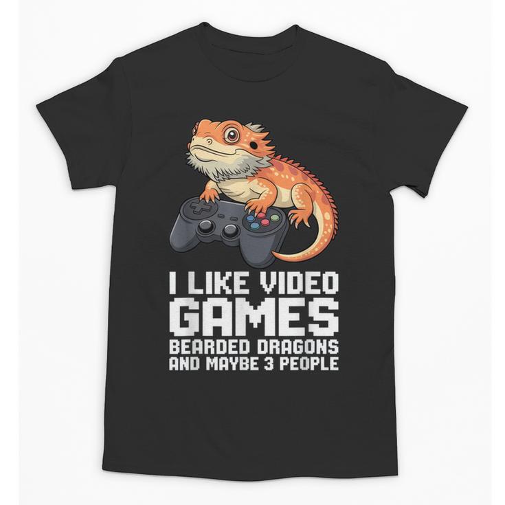 I Like Video Games Bearded Dragon Gamer Introvert Mood Unisex T-Shirt