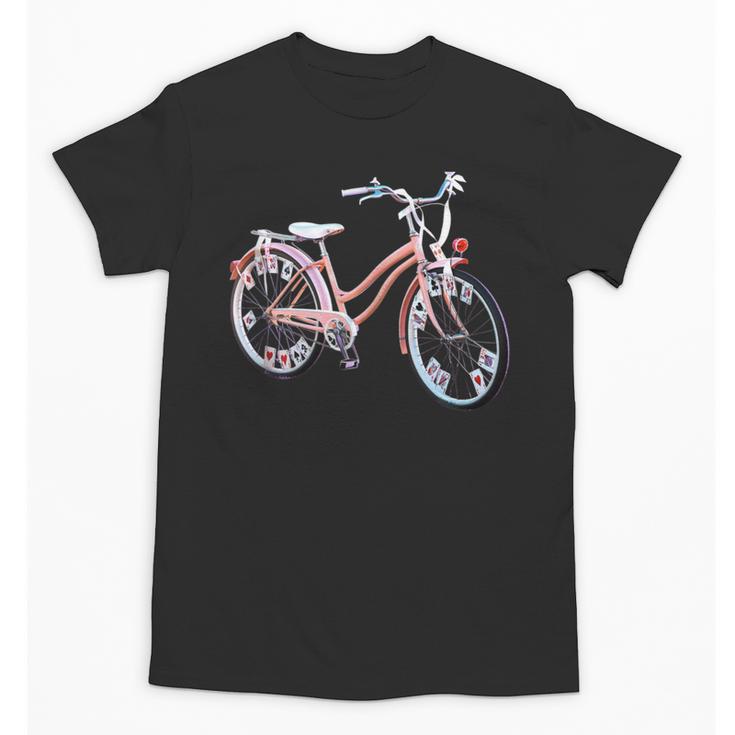 Vintage Bicycle With Playing Cards Nostalgia Unisex T-Shirt