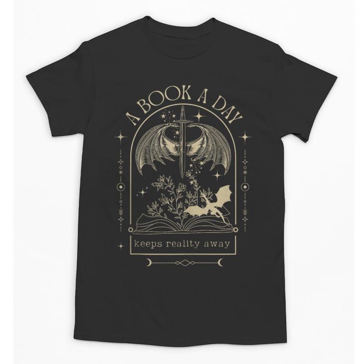 Vintage A Book a Day Keeps Reality Away Spicy Book Readers Unisex T-Shirt