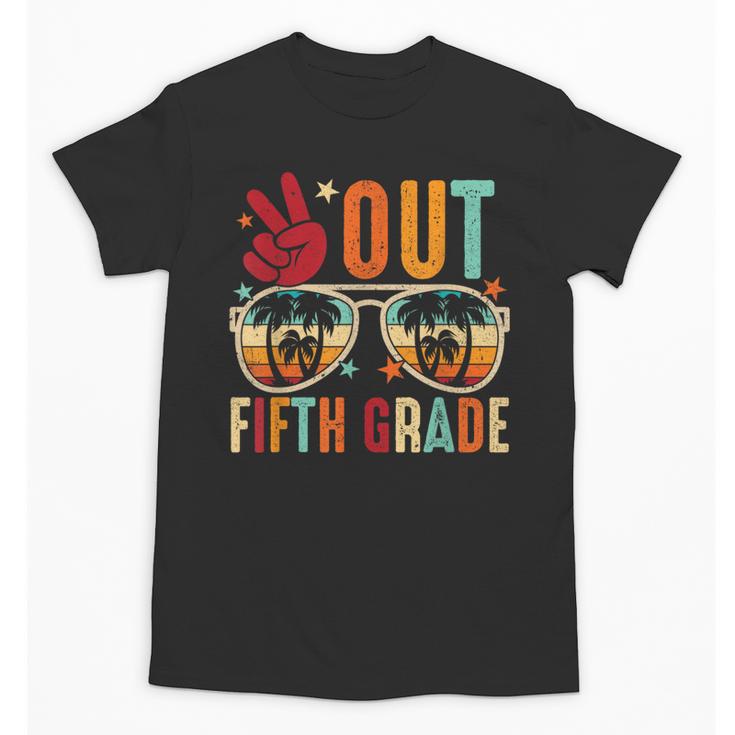 Vintage Peace Out 5th Grade Graduation Last Day Of School Unisex T-Shirt