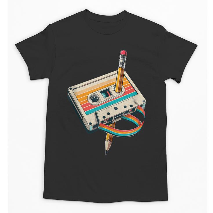 Vintage Pencil Rewind Cassette Tape Nostalgia Party 80s 90s Unisex T-Shirt
