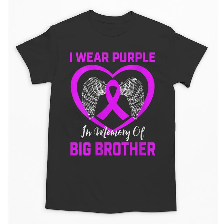 I Wear Purple In Memory Of My Big Brother Alzheimers Graphic Unisex T-Shirt
