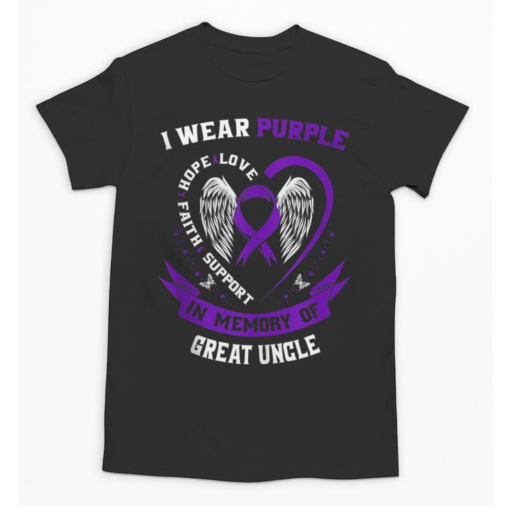 I Wear Purple In Memory Of Great Uncle Alzheimers Awareness Unisex T-Shirt