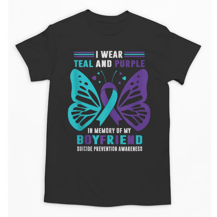 I Wear Teal And Purple In Memory Of My Boyfriend Unisex T-Shirt